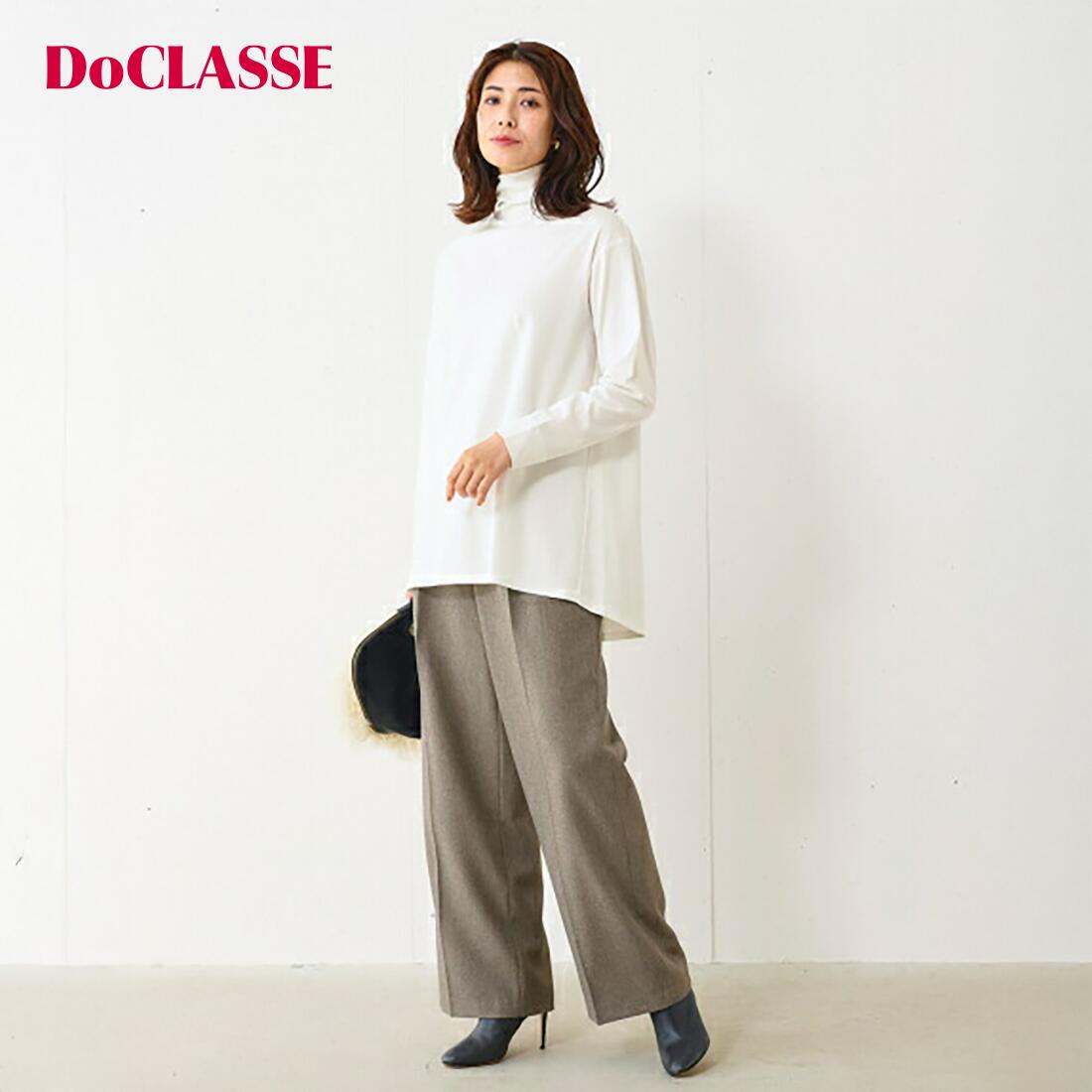 Rakuten - セール21%OFF 【ドゥクラッセ】 超長綿・タートルネックフレアチュニック レディース ( S〜XXL ) 30代 40代 50代 大人、輝く服 【DoCLASSE】