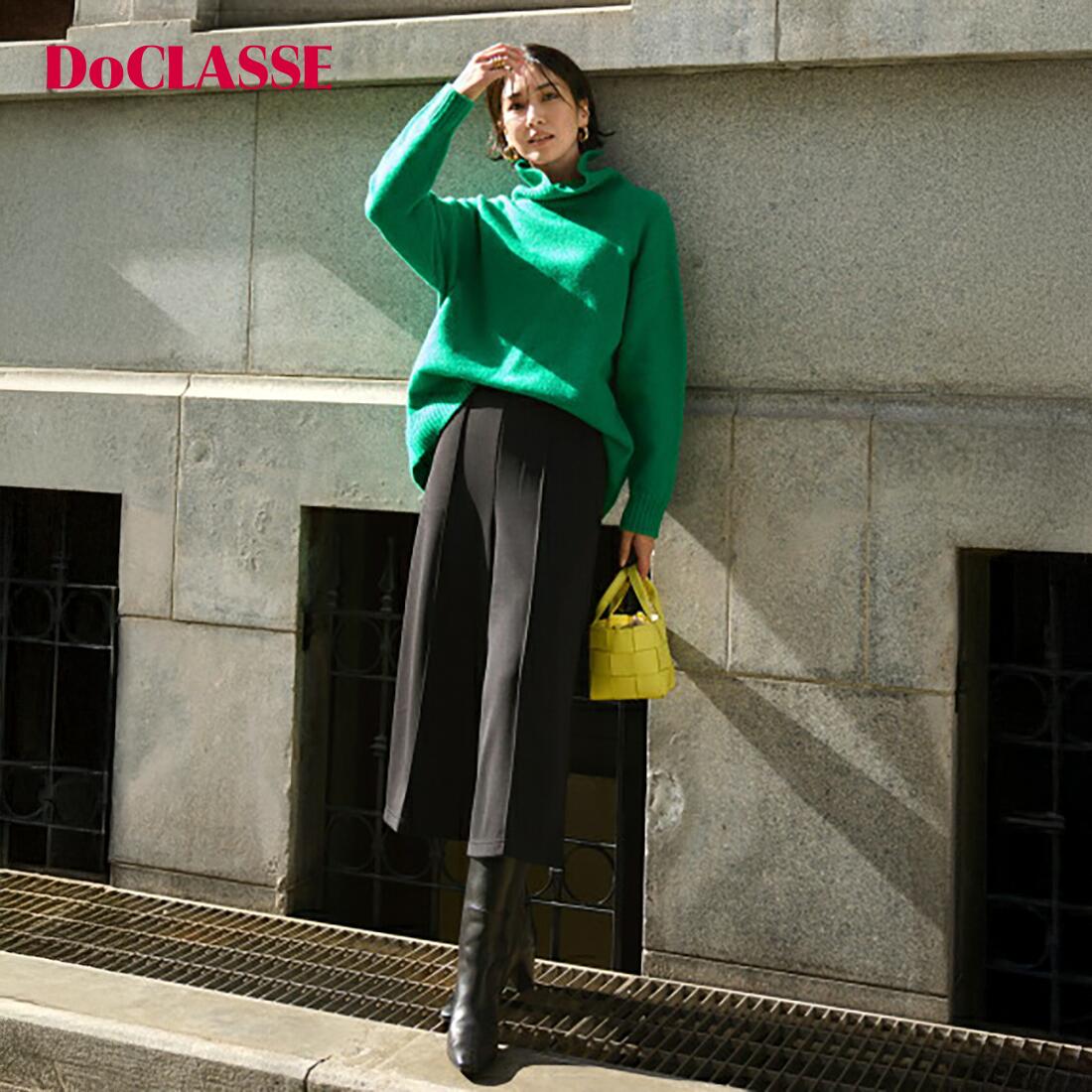 【マラソンポイント5倍】【ドゥクラッセ】 プレシャスウォームN・ワイドクロップド レディース ( S～XXL ) 30代 40代 50代 大人、輝く服 【DoCLASSE】