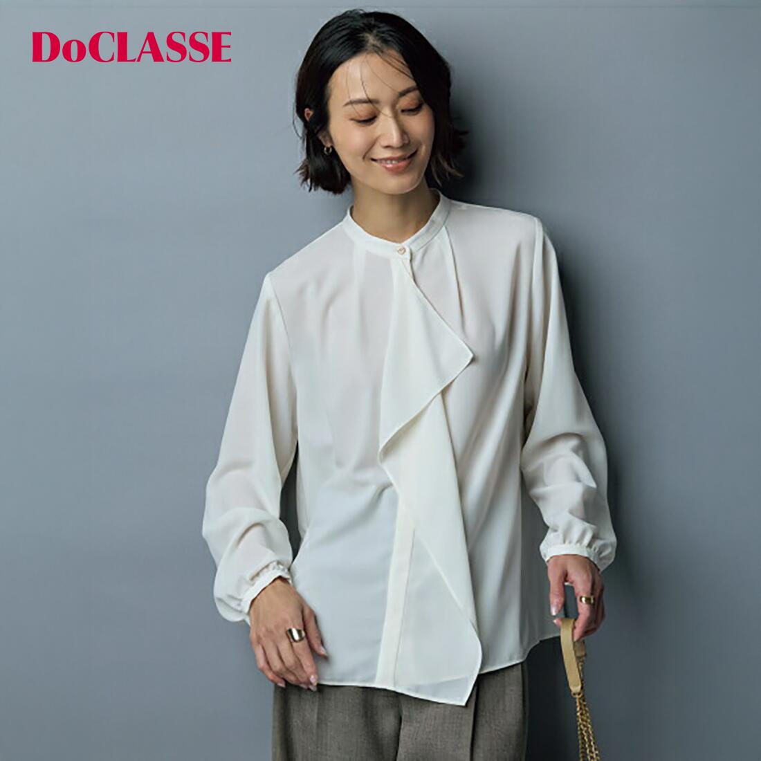 樂天商城 - 【ドゥクラッセ】 トップス クレールジョーゼット・ラッフルブラウス レディース ( 7〜13 ) 30代 40代 50代 大人、輝く服 【DoCLASSE】