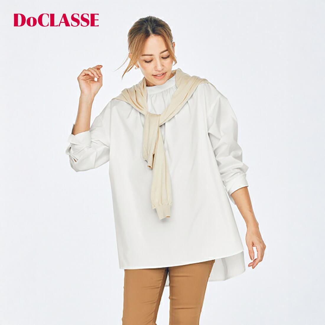 樂天商城 - 【ドゥクラッセ】 トップス オフハイネック・2WAYシャツチュニック レディース ( 7〜15 ) 30代 40代 50代 大人、輝く服 【DoCLASSE】