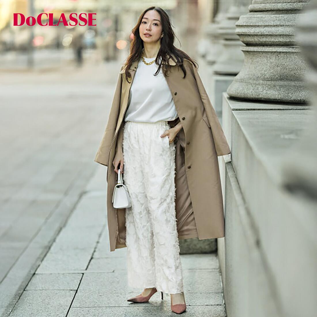 Rakuten - セール16%OFF 【ドゥクラッセ】 カットジャカード・ワイドパンツ レディース ( 9〜13 ) 30代 40代 50代 大人、輝く服 【DoCLASSE】