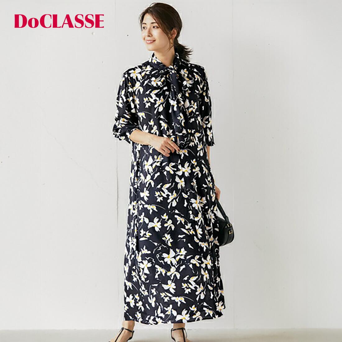 樂天商城 - セール15%OFF 【ドゥクラッセ】 ワンピース バックサテン・ボウタイシャツワンピース レディース ( 9〜11 ) 30代 40代 50代 大人、輝く服 【DoCLASSE】