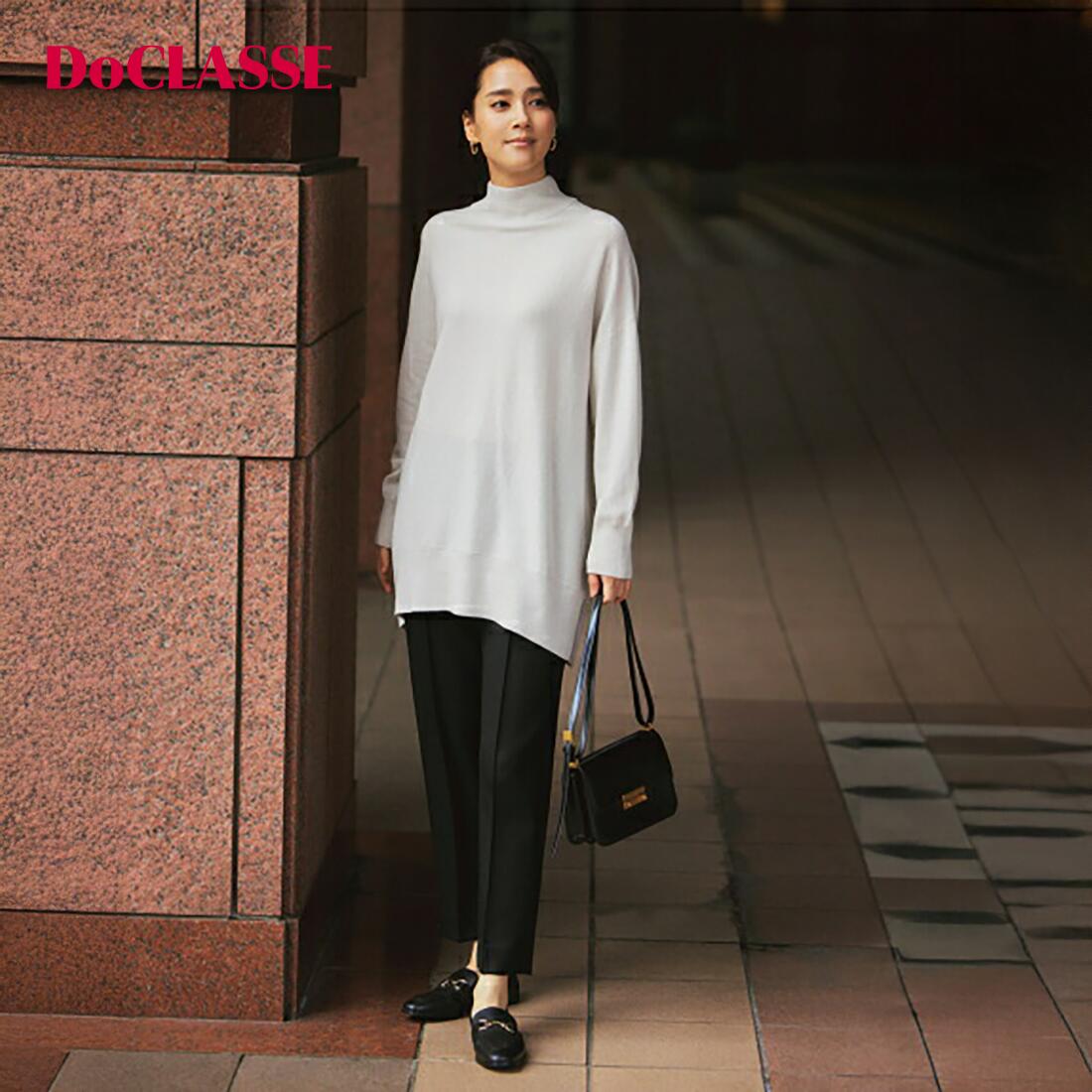 樂天商城 - セール20%OFF 【ドゥクラッセ】 トップス ウールカシミヤ・ハイネックチュニック レディース ( S/M〜XXL ) 30代 40代 50代 大人、輝く服 【DoCLASSE】