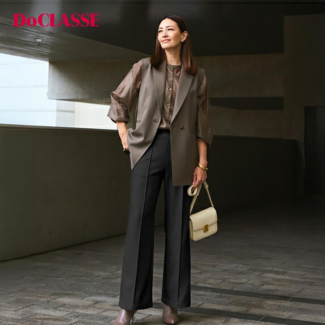 樂天商城 - セール27%OFF 【ドゥクラッセ】 ボトムス プレシャスウォームN・セミワイド／64cm レディース ( S〜XXL ) 30代 40代 50代 大人、輝く服 【DoCLASSE】