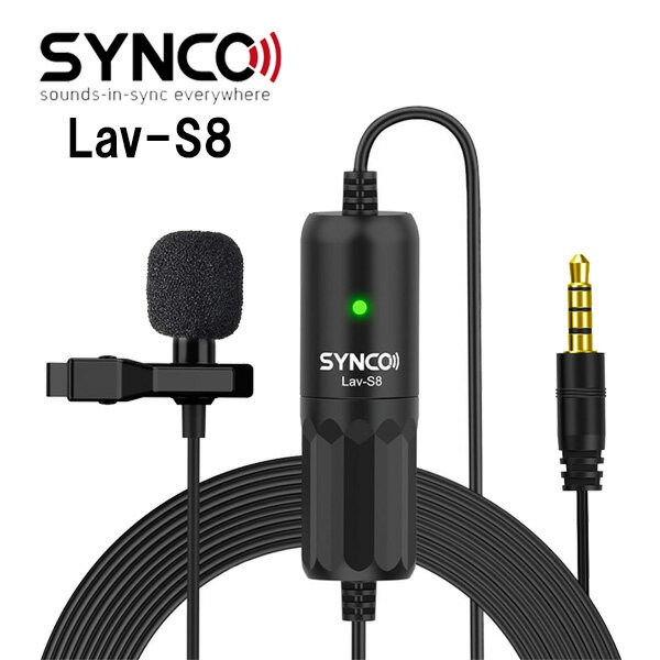 SYNCO Lav-S8 コンデンサーピンマイク ラベリアマイクロホン 音声モニタリング スマホ カメラ PC ビデオカメラ ミキ…