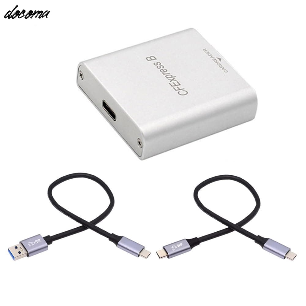 【送料無料】USB3.1 Type-C USB3.0 Type-A - CFE Type-B スロットカードリーダー Gen 2 10Gpbs CF Express 延長アダプター USB C - USB C/USB Aケーブル付き