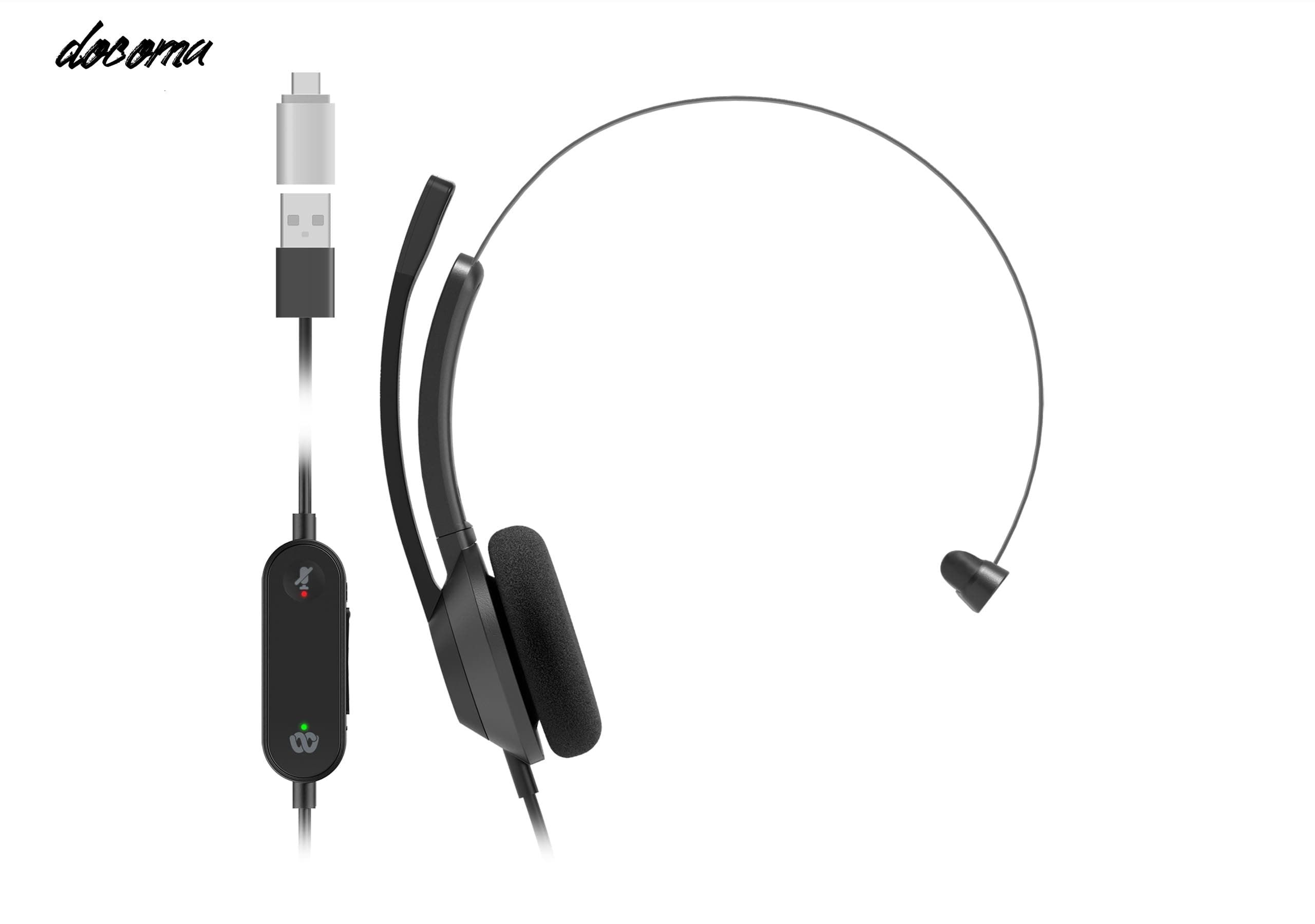 【送料無料】(Cisco) ヘッドセット 321 片耳タイプ ノイズキャンセリング 音声調整 長時間快適エルゴノミクスデザイン 有線 USBケーブル Type-A Type-C接続 オンライン会議/コールセンター/リモートワーク