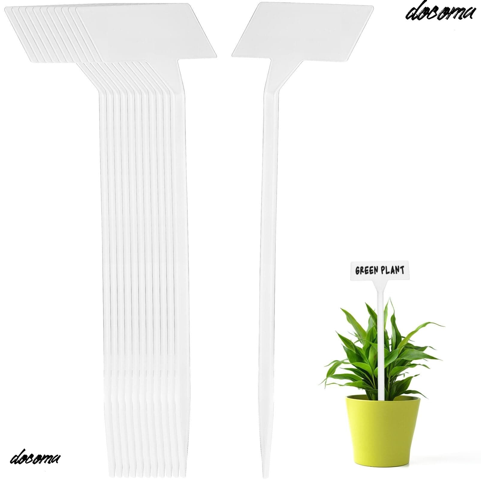 【送料無料】園芸ラベル 植物ラベル 30cm ロング 35枚入 書きやすい T型 園芸用 ラベル 傾斜面 大型 ネームプレート ガーデニング 家庭菜園 花壇 盆栽タグ 防水 再利用可能 白