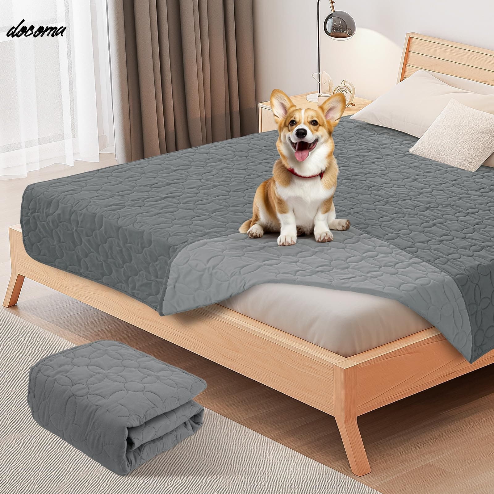 Rakuten - 【送料無料】ペット 漏れ防止 防水シーツ シングル ダブル ベッド 犬 猫用 防水カバー ベッド 両面使用 ソファー 防水ベッドカバー 家具全方位保護 噛み耐性 速乾 消臭 防ダニ 制菌 おねしょシーツ 尿失禁 ペット粗末対策 ベビー 高齢者 介護用 大判
