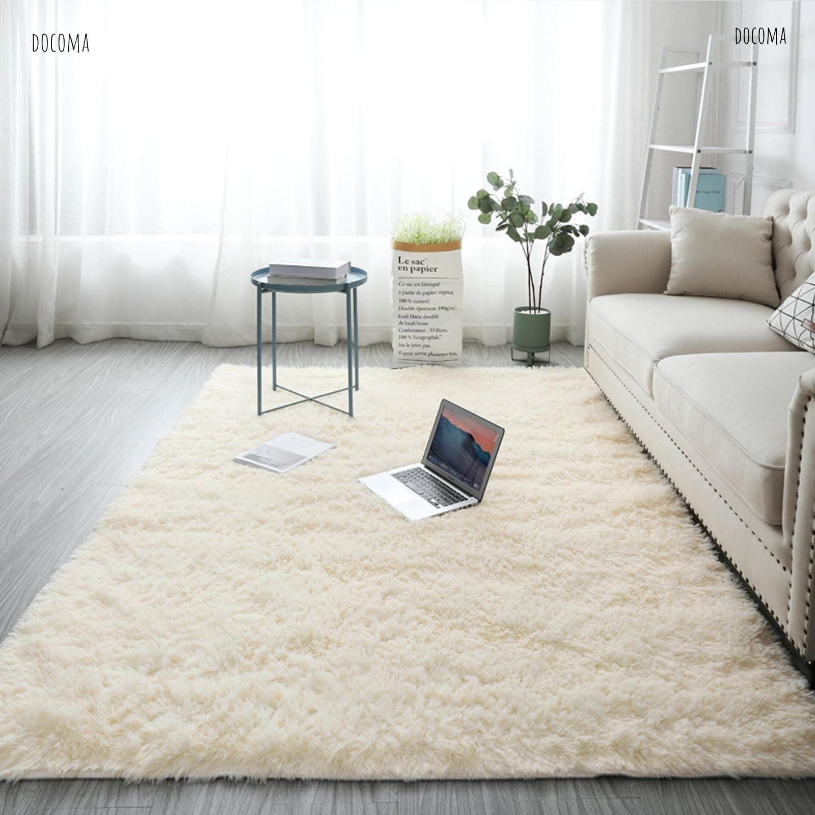 Rakuten - 【送料無料】ラグ カーペット200×300cm ラグマットふわふわ北欧風 絨毯 洗える 冷房 床暖房対応 ベッドサイド 寝室用 （毛の長さ30mm、厚さ7mm）