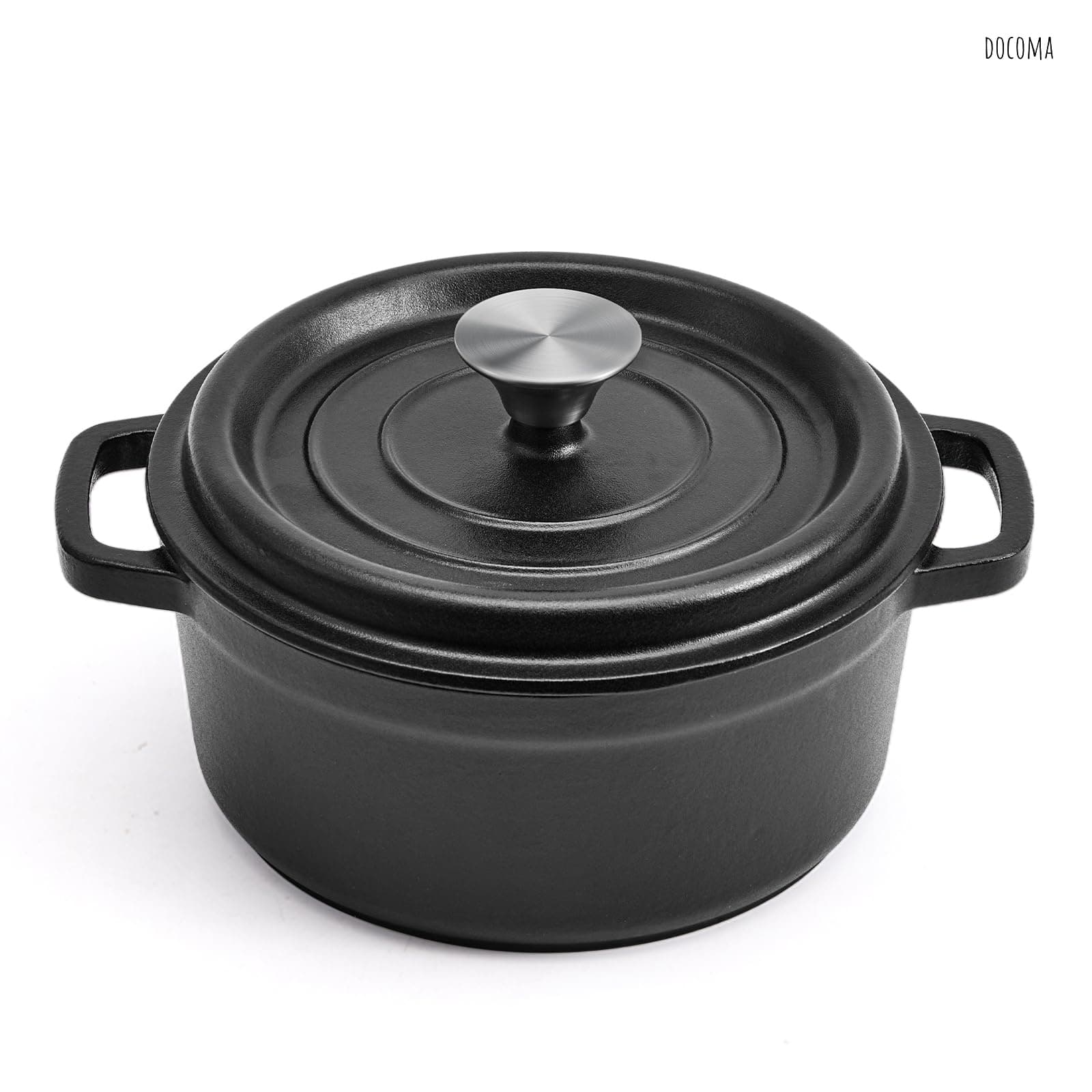 Rakuten - 【送料無料】鋳物 ホーロー鍋 両手鍋 22cm 深型 無水鍋 無水調理 キャセロール こびりつきにくい 有害物質不使用 IHガス火対応 大容量 オーブン対応 黒 スープ