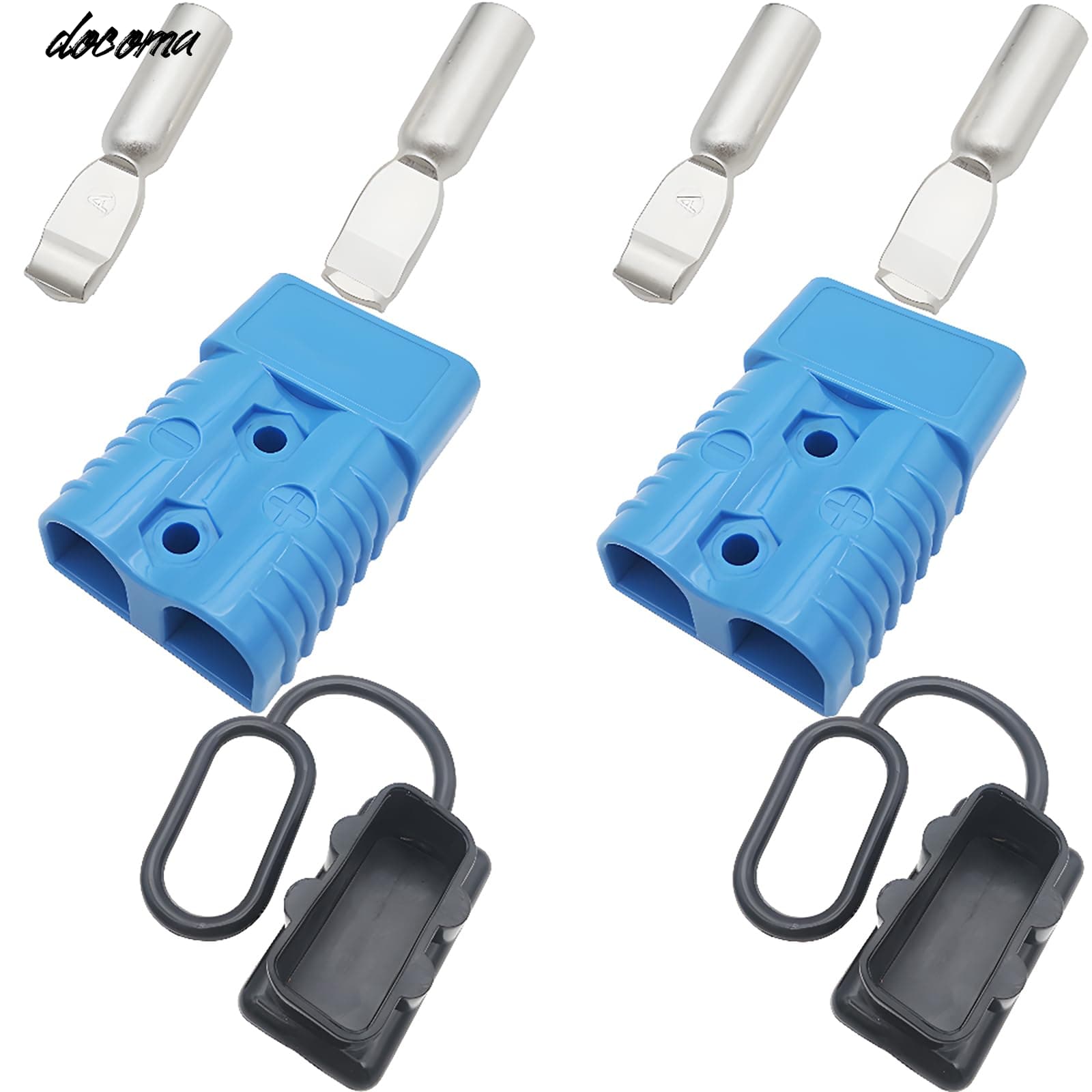 【送料無料】CESFONJER 175A 600V バッテリークイックコネクトディスコネクトコネクター 1/0-2 AWGワイヤに適合，ダストカバー付き（青い）