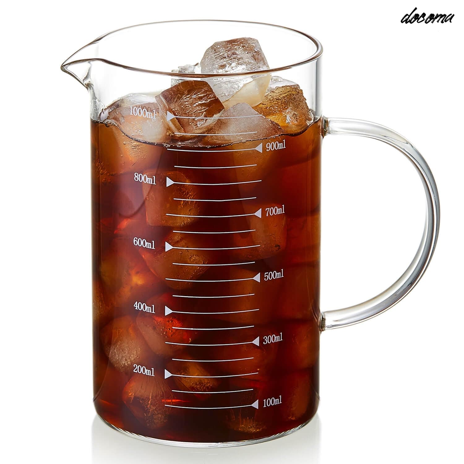 乐天商城 - 【送料無料】計量カップ 耐熱ガラス 1000ml おしゃれ 電子レンジ対応 直火対応 耐熱 耐冷 耐熱温度差170℃ 食洗機対応 取って付き 目盛り付き 口付 水 お米 調理 お茶 ミルク コーヒー キッチングッズ