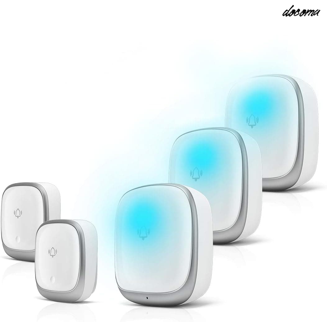 【送料無料】玄関チャイム 電池不要 自動発電 音と光で呼び出しチャイムセット 7色led 4段階音量調節38曲選択 防水防塵 介護呼び鈴ドアベル 最高200M無線範囲 送信機2個 受信機3個(3.0)