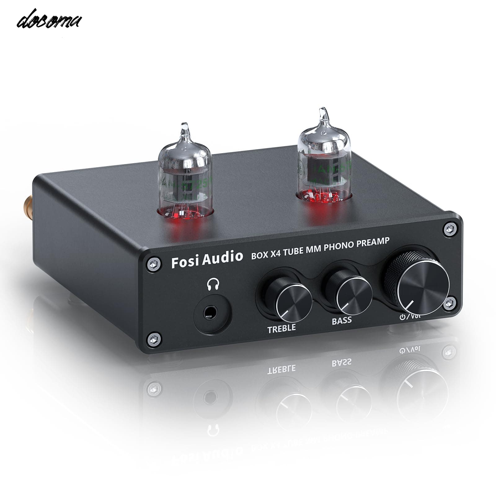 【送料無料】Audio BOX X4フォノプリアンプ＆ヘッドフォンアンプ 6J1真空管搭載 MMターンテーブル用蓄音機用プリアンプ レコードプレーヤー用プリアンプ ボリューム・ベース・トレブルコントロール付き Hi-Fiプリアンプ