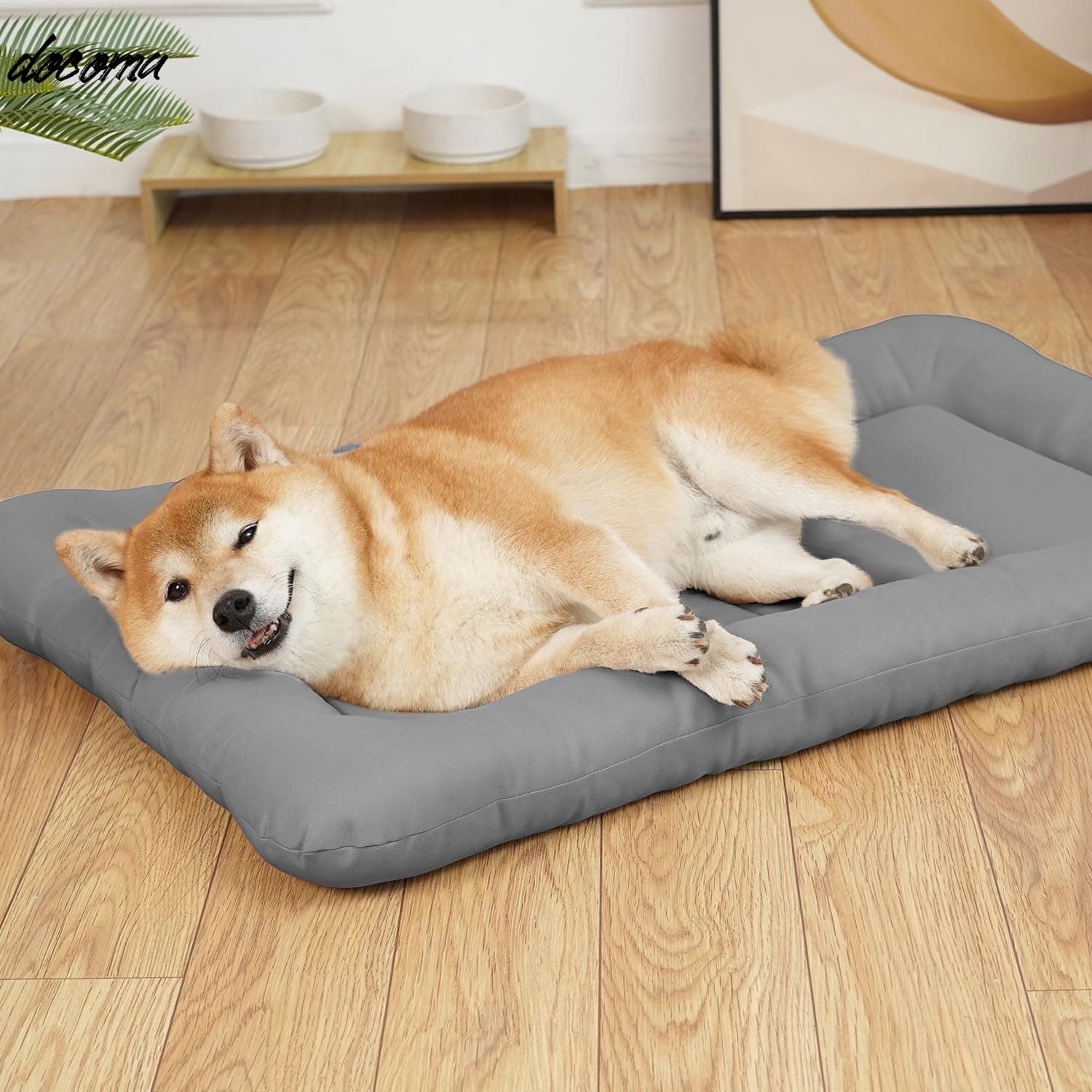 乐天商城 - 【送料無料】ペットベッド 犬用ベッド 長方形 オックスフォード生地 ペット用ベッド 角丸 洗える 清潔やすい 介護 小型 中型 子犬 老犬 マット ペットクッション 滑り止め 寝心地よい 通気 春 夏 秋 冬 通年用 100x62x8.5cmグレーLサイズ