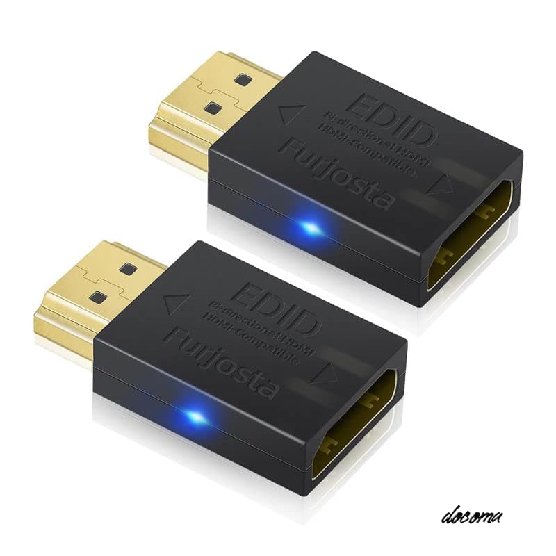 Rakuten - 【送料無料】EDID エミュレーター パススルー アルミニウム フィット ヘッドレスキープ ビデオススプリッター スイッチ エクステンダー パススルーアダプター オス-メス カプラーダミープラグ (HDMI 1920x1080) 2P