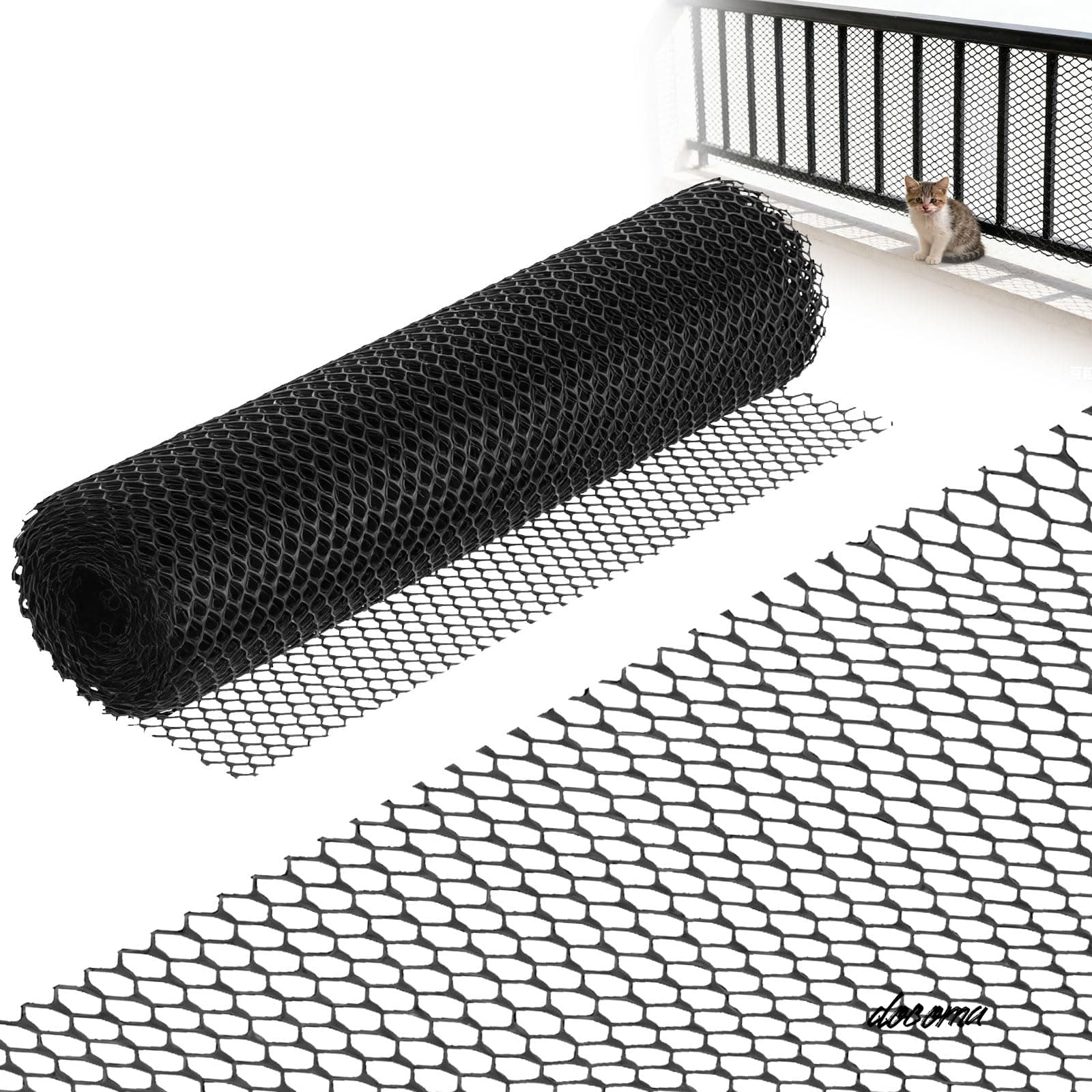 樂天商城 - 【送料無料】転落防止ネット 猫 脱走防止 結束バンド付属 40cm×5m 0.8cm目 黒 ベランダ ネット 落下防止 子供 階段 賃貸 屋外 園芸 防鳥
