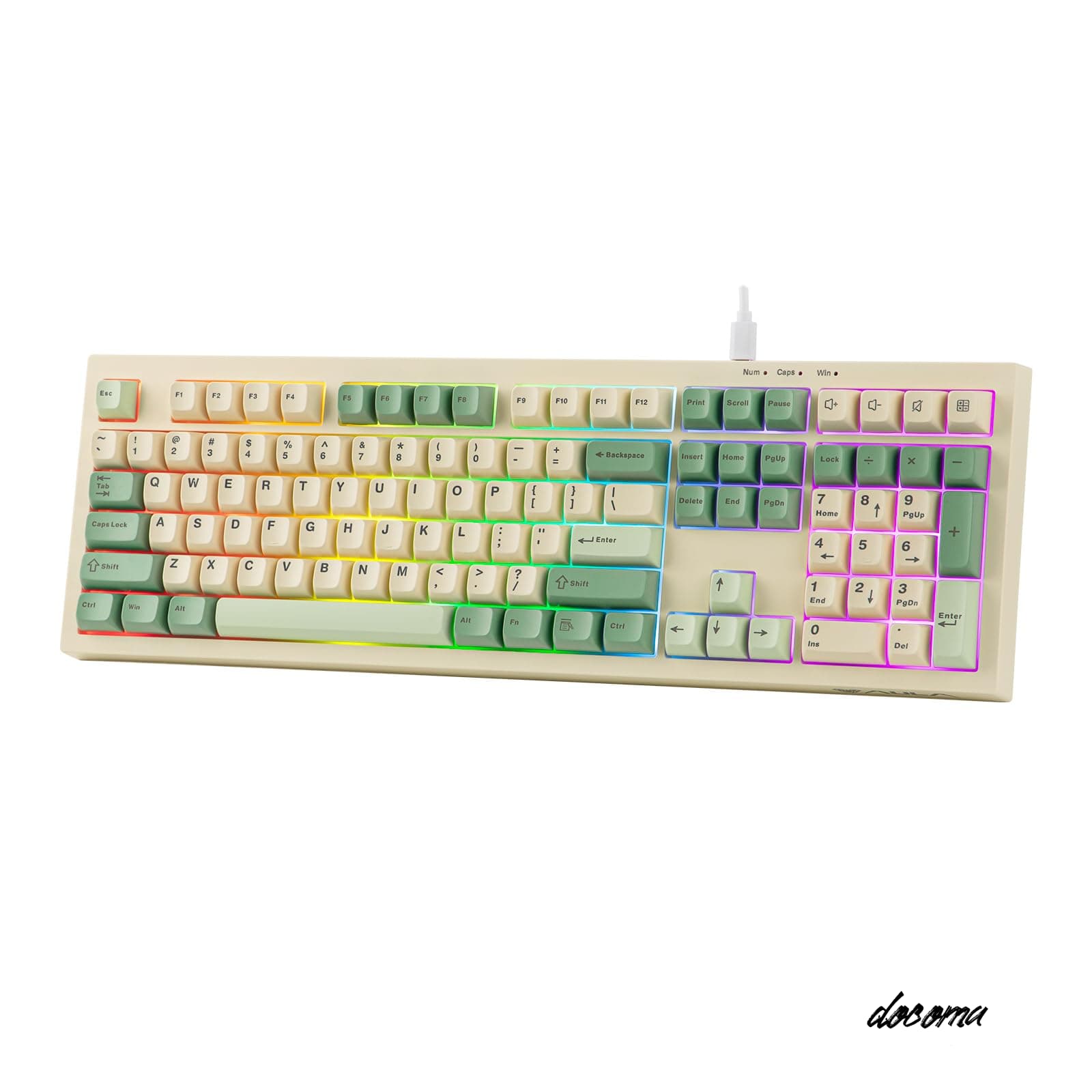 [Free Shipping] AULA S102 Membrane Keyboard with Numeric Keypad, Silent Design, Gaming Keyboard, 100% Full Size Layout, USB-C Wired Connection, RGB Backlight, Creamy Silicone Finish, PC Gaming/Office Compatible (Yellow)