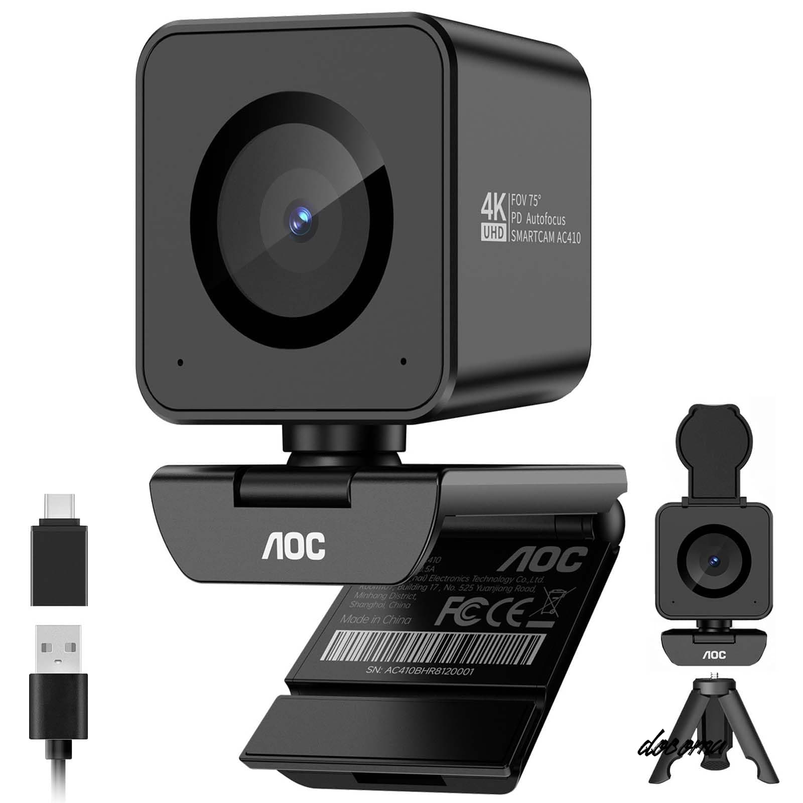 【送料無料】WEBカメラ 4K 1200万画素 IMX363センサー搭載 PDAF 高速オートフォーカス F1.8大口径 1080P 60FPS ウェブカメラ マイク内蔵 プライバシーカバー 画角75° 三脚穴対応 USB PCカメラ ビデオ通話/WEB会議/動画配信/Zoom/Skype対応 (AC410)