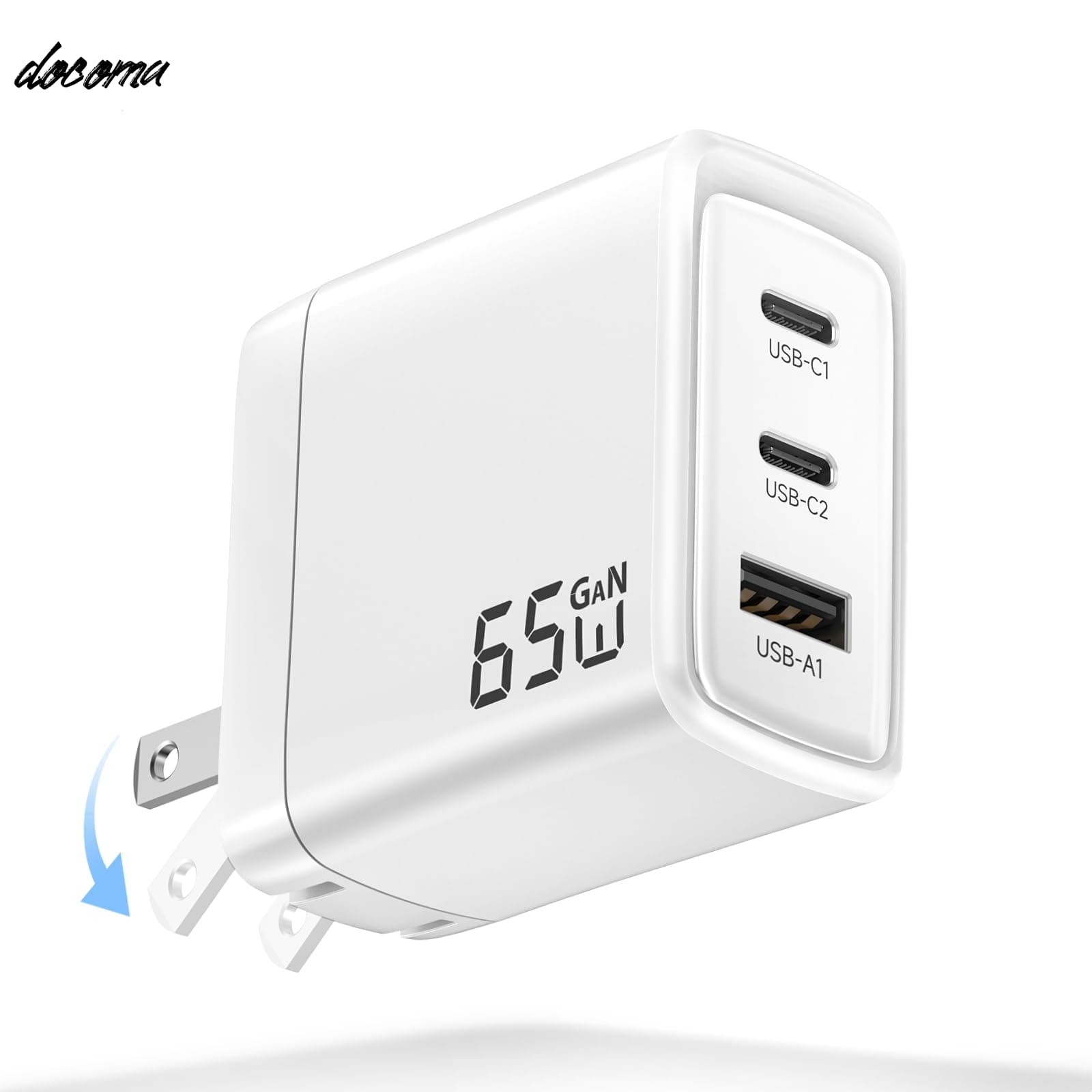 充電器 65W type-c 急速充電器 タイプc GaNIII技術 携帯充電器 3ポート「各Cポートで65W」スマホ充電器 小型 折りたたみ式プラグ 旅行に最適MacBok/MacBok Pro/Pad/For iPhone