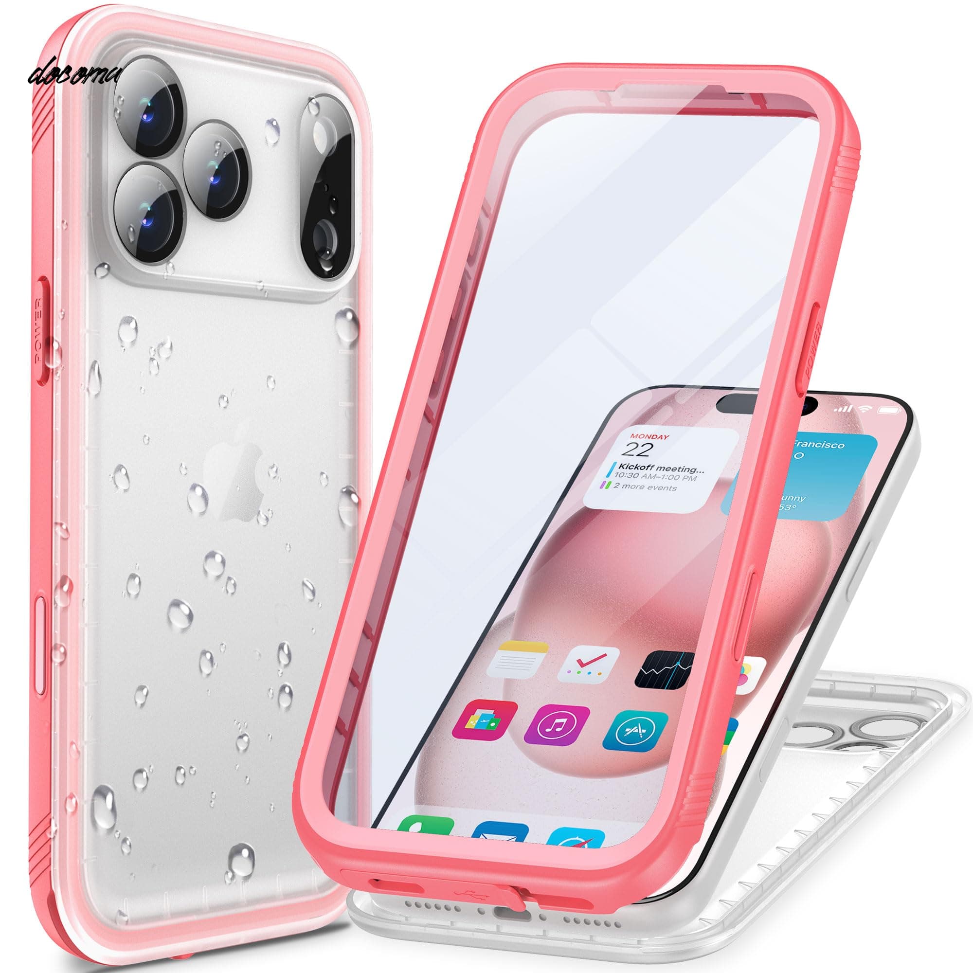 トップクラス iPhone 17 promax用 防水ケース 米軍IP68完全防水防塵 2m耐衝撃 落下全面保護 iphone17promax 携帯ケース 360度フルカバー強化両面前後頑丈ハード 工事 風呂水中撮影海雨高機能手机?子供充電 あいphone17 promax アイフォン 17p