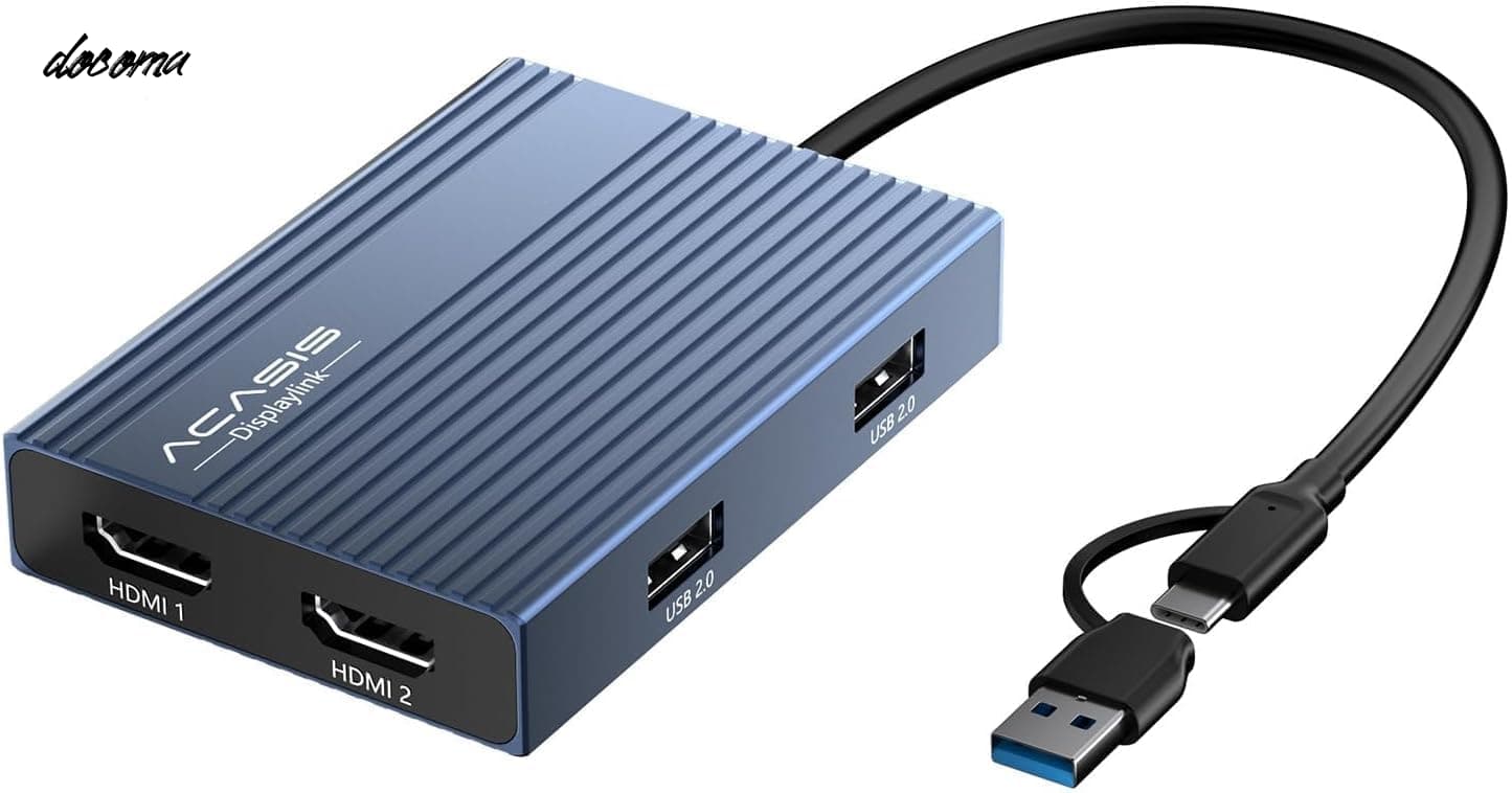 【送料無料】USB C - デュアル HDMI DisplayLink アダプター 4K@60Hz usb hdmi 変換アダプタ HDMI ポート 2 つと USB-A ポート 3 つ 100W PD 充電 Mac M1/M2/M3/Windows 用 USB C DisplayLink ドッキングステーション usb ハブ ドライバーのインスト