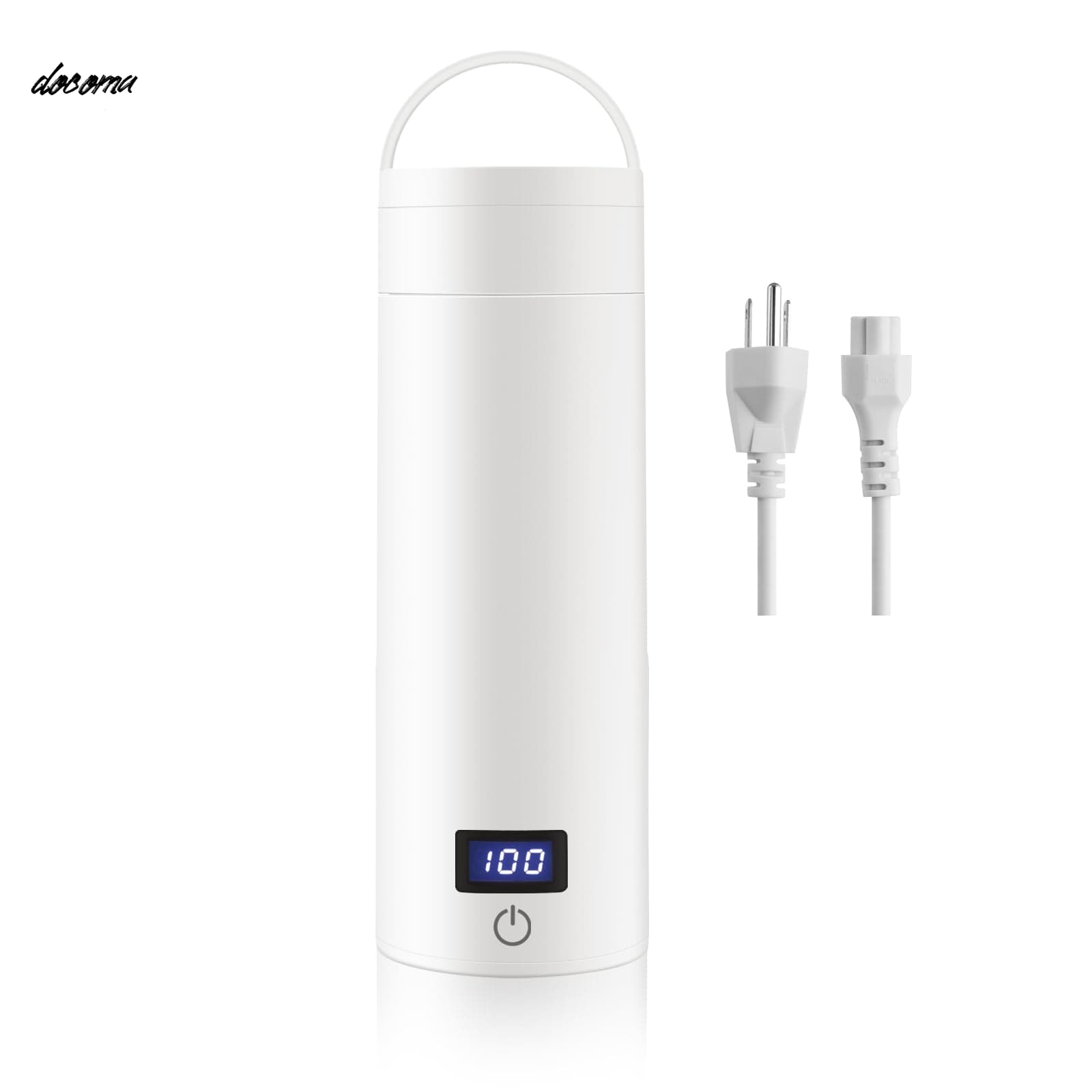 乐天商城 - 【送料無料】ホワイト 380ml 304 食品級ステンレス鋼 デジタル温度表示付き 温度調整機能 電源ボタン搭載 二重壁構造 急速沸騰 空焚き防止 水漏れ防止 コンパクト 持ち運びやすい 旅行 車載 キャンプ オフィス 出張 コーヒー 紅茶用電気カップ