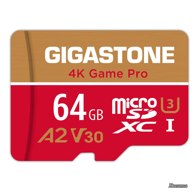 1専用】 GIGASTONE マイクロsdカード 64GB 4K Game Pro UHS-I A2 V30 U3 C10 95MB/s アクションカメラ スポーツカメラ 4K Ultra HD 動画 動作確認済 SDアダプター1枚付き