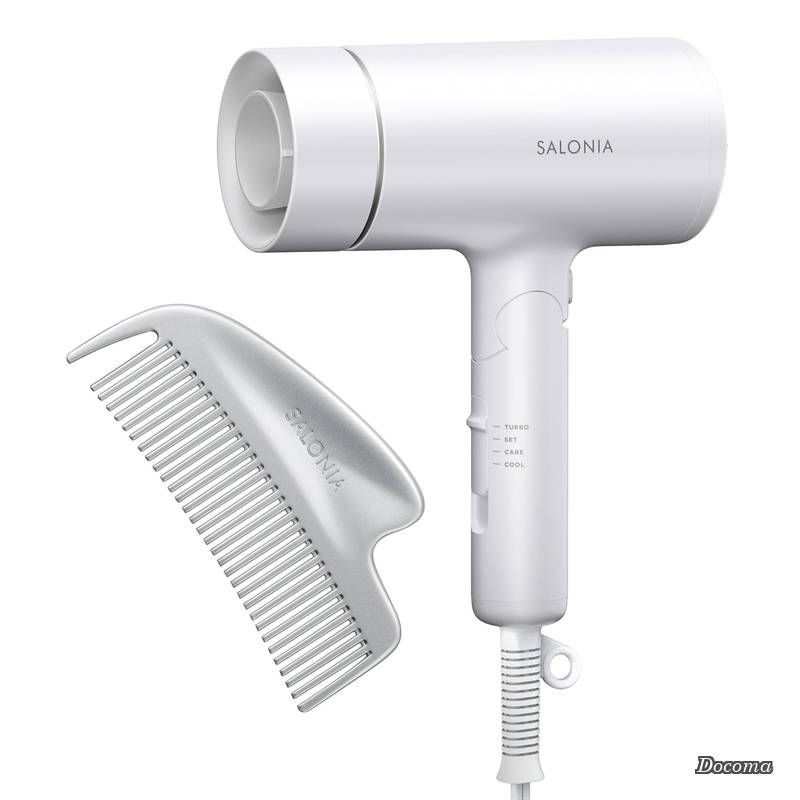 樂天商城 - 【送料無料】サロニア グロッシーケア ドライヤー & メタルカッサ コーム ヘアドライヤー ヘアコーム ヘアブラシ 速乾 軽量 前髪 美髪 ツヤ髪 ギフト ホワイト&シルバー 【Amazon.co.jp限定】