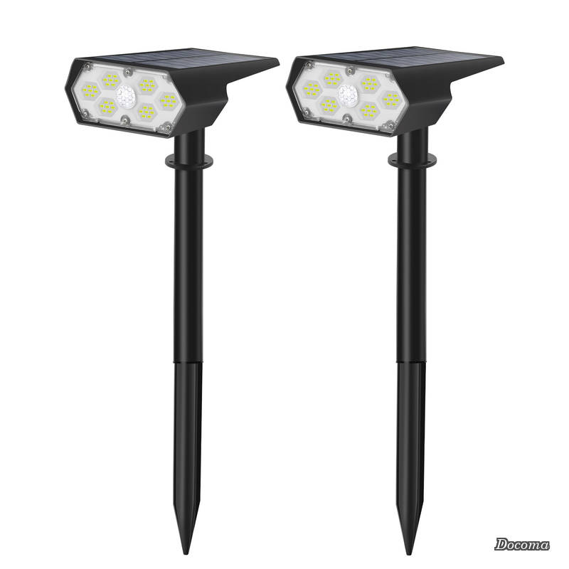 乐天商城 - 【送料無料】屋外 人感センサー ガーデンライト スポットライト イルミネーション 2200mAH 42LEDs 昼光色 防犯防災 IP65防水 玄関 庭園 歩道 車道 駐車場 照明 2個セット