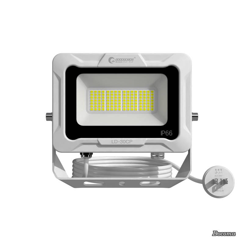 30W LED 投光器 昼白色 AC85V〜265V 4500Lm IP66 防水 防塵 ledライト ワークライト 高輝度 省エネ 120°広角照明 フラッドライトガレージ 倉庫 看板灯 駐車場 屋外作業 サッカー 野外練習 屋外常設 取付簡単 店舗看板 看板照明 プラグ付き LD-30CP