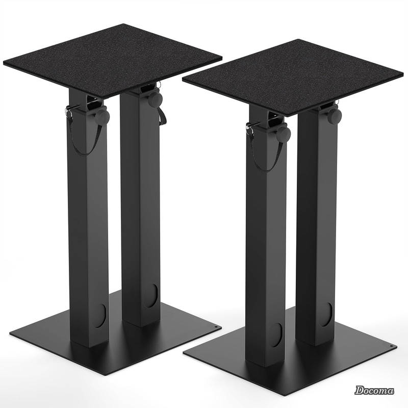 樂天商城 - 【送料無料】スピーカスタンド スピーカー台 9段高さ調節 42cm~74.5cm 長さ24 x幅21 x高さ74.5cm [2台1組] 良質な金属製 耐荷重12kg 安定性耐久性 組み立てが簡単 安定性 耐熱・耐汚・耐水性 ブラック