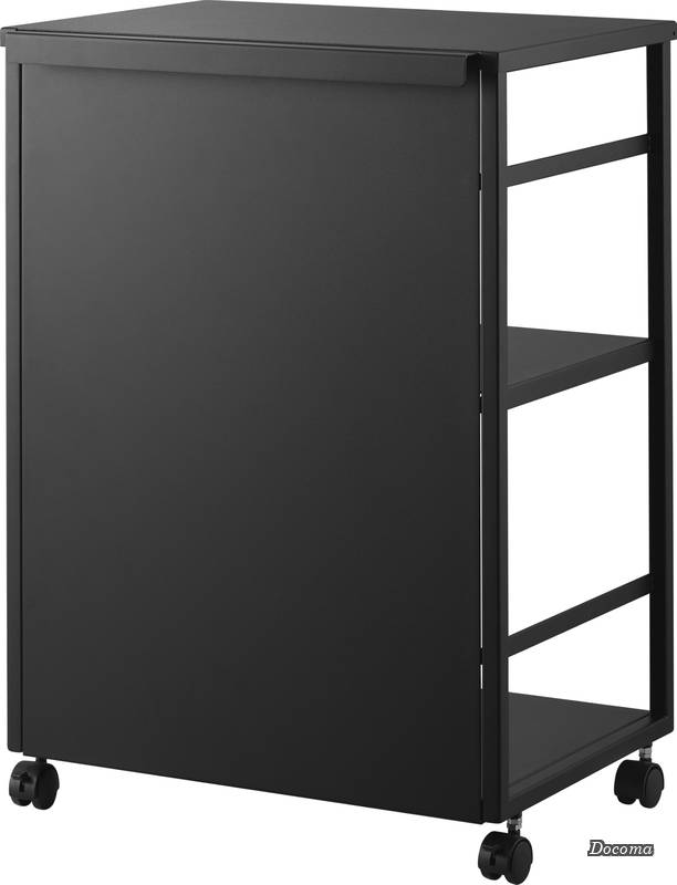 樂天商城 - 【送料無料】目隠し ワゴン 天板付き ブラック W42.6×D32.4×H60.2cm(キャスター含む) タワー tower 2段 キッチンワゴン 収納ワゴン 8467