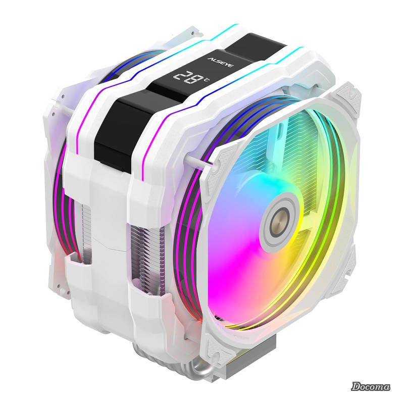 【送料無料】M120DPlus CPUクーラー、温度表示空冷CPUクーラー、にはデュアルARGB PWM 120mmファンが付属し、Intel LGA1700/ 1200/ 115X/ 2011/ 2066/ 1366およびAMD AM5/AM4をサポートします (120mm ホワイト)