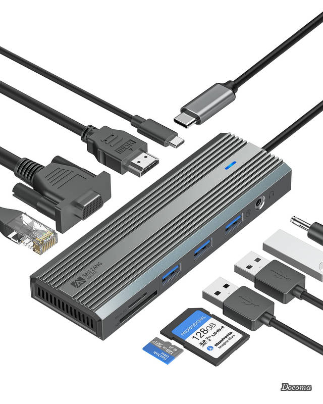 樂天商城 - 【送料無料】ZANG MASTER USB-C ハブ 10-in-1 USB-C HDMI4K@30HZ、lanポート、100W PD、3 USB-A USB 3.0、搭載 Steam Deck/iPad/Surface Pro/Chromebook 他対応(グレー)
