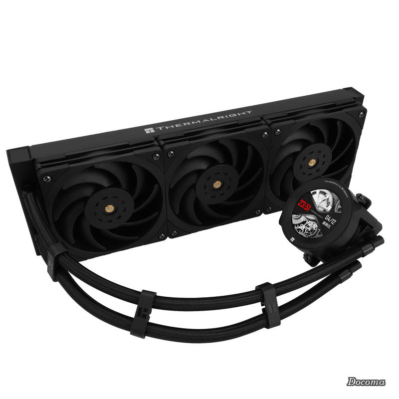 CORE VISION 360 ブラック CPU AIO クーラー、480*480解像度のIPS LCDスクリーン、AM5&Intel 1700/1851用、高性能360スペック水冷ラジエーター、2.1インチ取り外し可能ディスプレイ付き