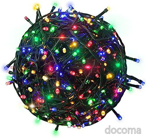【送料無料】LED 300球 4色ミックス 32m ダークグリーンワイヤー イルミネーションライト クリスマスツリー 屋外 防水 IP44 安全低電圧 8モード メモリー機能
