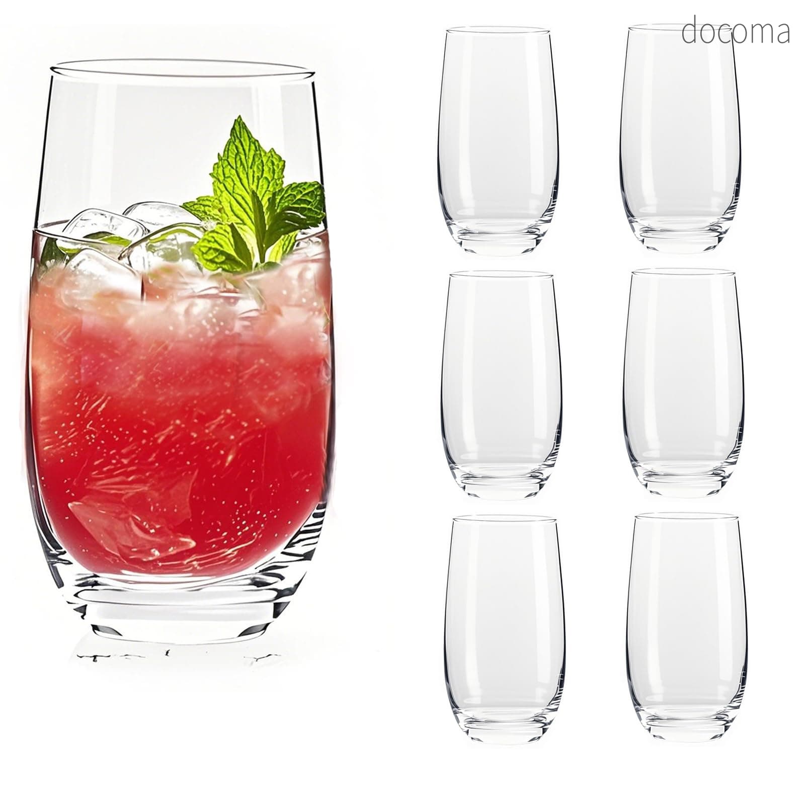 Rakuten - 【送料無料】6個セット 380ml タンブラーグラス おしゃれ ガラスコップ クリスタルグラス お酒グラス 電子レンジ 食洗機 対応