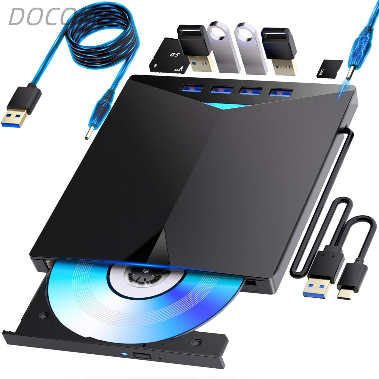 【送料無料】blu-rayプレイヤー再生読み書usb-aと (type-c)BD/DVD/CDプレーヤー 外付けブルーレイ ドライブ ブルーレイディスク対応WIN7-11/MAC対応 blu-ray けドライブ（黒）