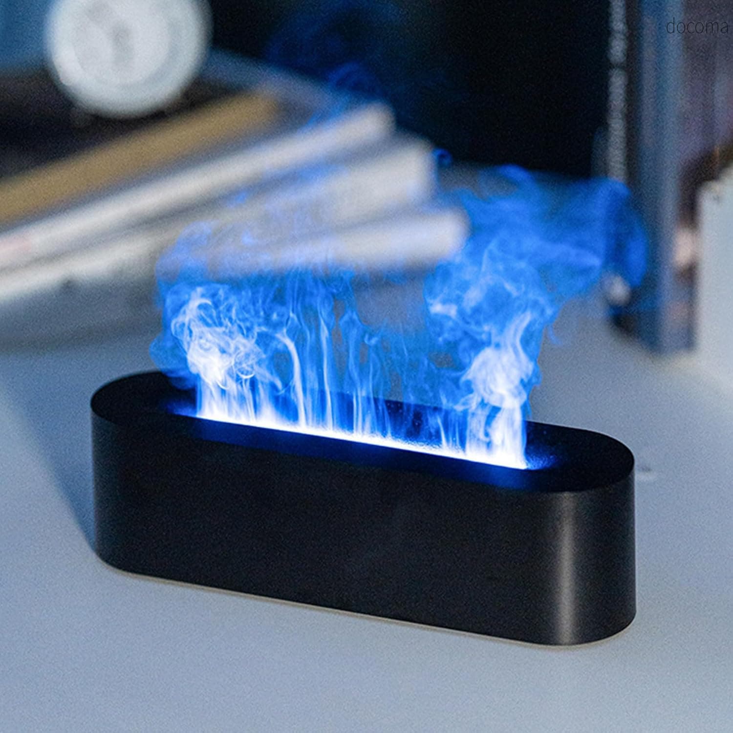 【送料無料】加湿器 卓上 【7色の擬似炎・癒しの空間】 超音波式 小型 焚き火 アロマ対応 静音 3段階タイマー 空焚き防止 7色LEDライト 雰囲気作り 乾燥対策 寝室/オフィス/リビング 癒しグッズ プレゼント 日本語説明書 PSE認証済み (ブラック)