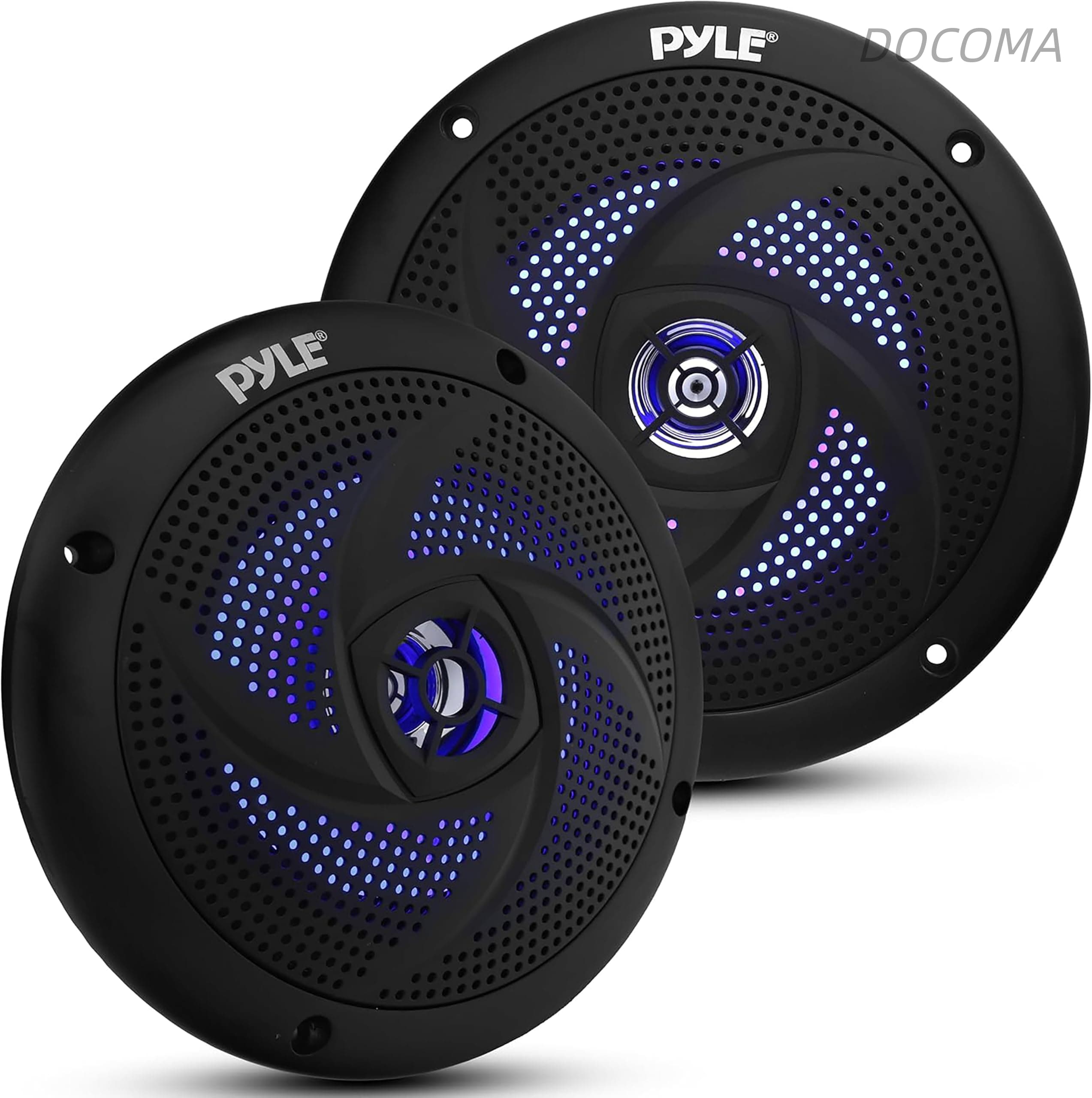 Rakuten - 【送料無料】埋込スピーカー 防水 マリンスピーカー 6.5インチ 2WAY フルレンジ 240W 4Ω LED付 屋外 船舶 壁 天井 ペア 6ヶ月保証 ブラック