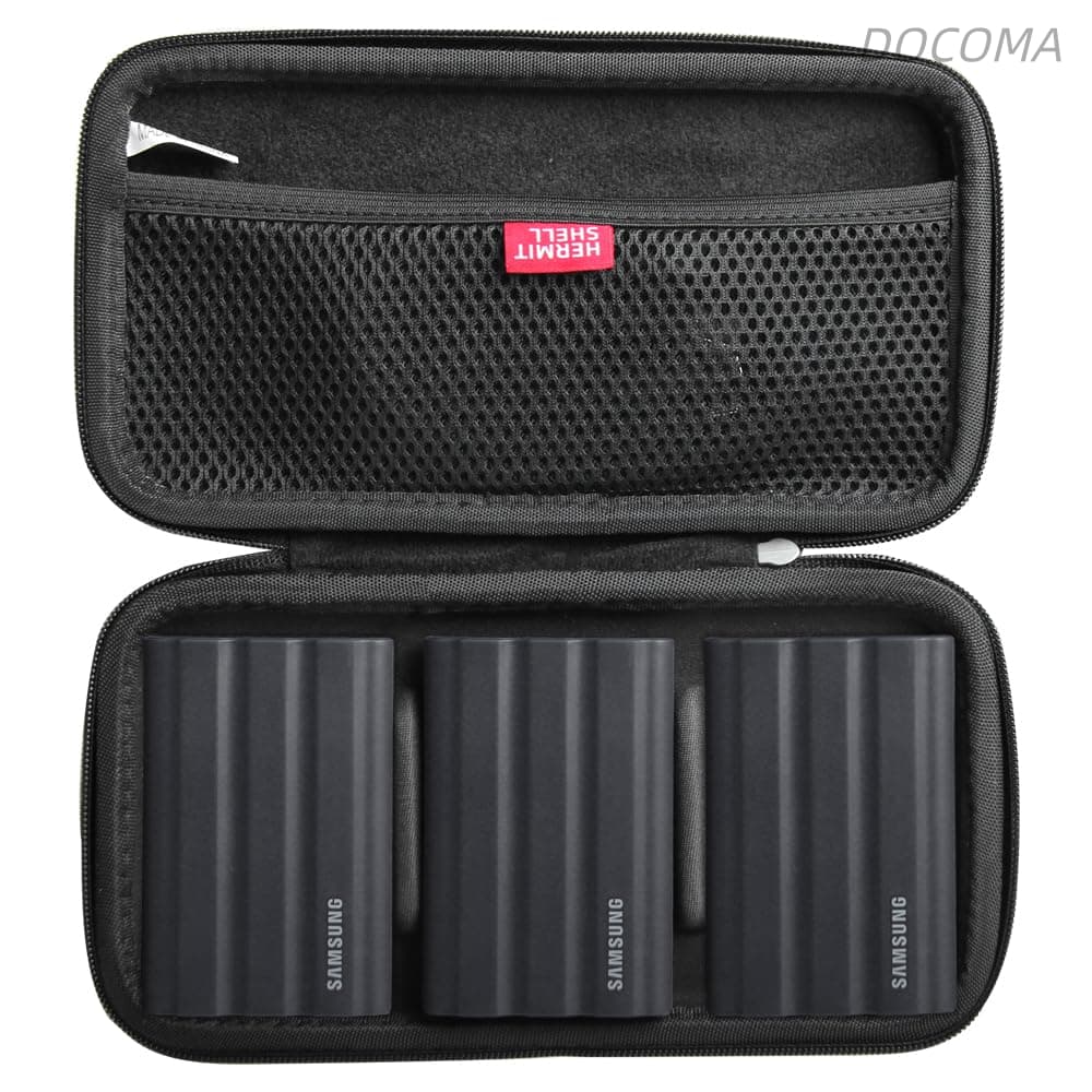 【送料無料】専用保護収納ケース対応Samsung T7 Shield/Samsung T9 4TB / 2TB /1TB 外付けSSD (収納ケース対応3台のハードドライブ)