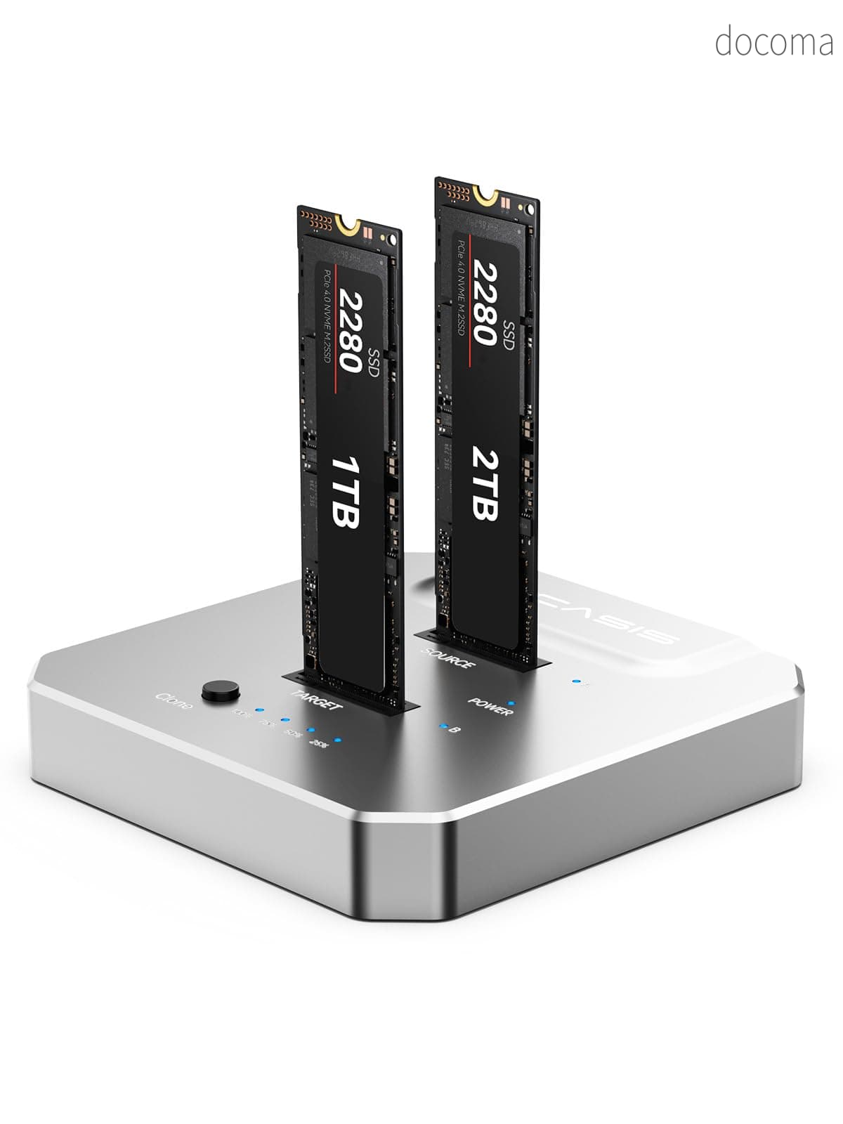【送料無料】20Gbps M.2 NVMe ssd ケース デュアルベイオフラインデュプリケーター搭載 ssd クローン アルミ製放熱筐体、ssd クローン m.2クローン 工具不要で取り付け可能 データ分析、ビデオ編集、ファイル転送に適しています。