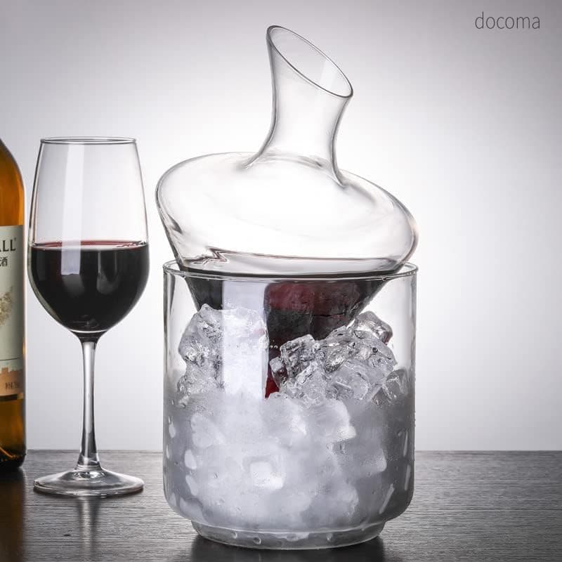 【送料無料】ワインデカンタ、デキャンタ、冷酒器、氷のバケツ 耐熱、耐寒性、高ホウ素シリカガラス材料、無毒、無味、アイスバケットスタイルのウェイクアップワインポット付き、徳利セット、和酒徳利セット、酒器セット、温かいお酒の器具 docoma-10034552 ドゥコマ サンプル画像2