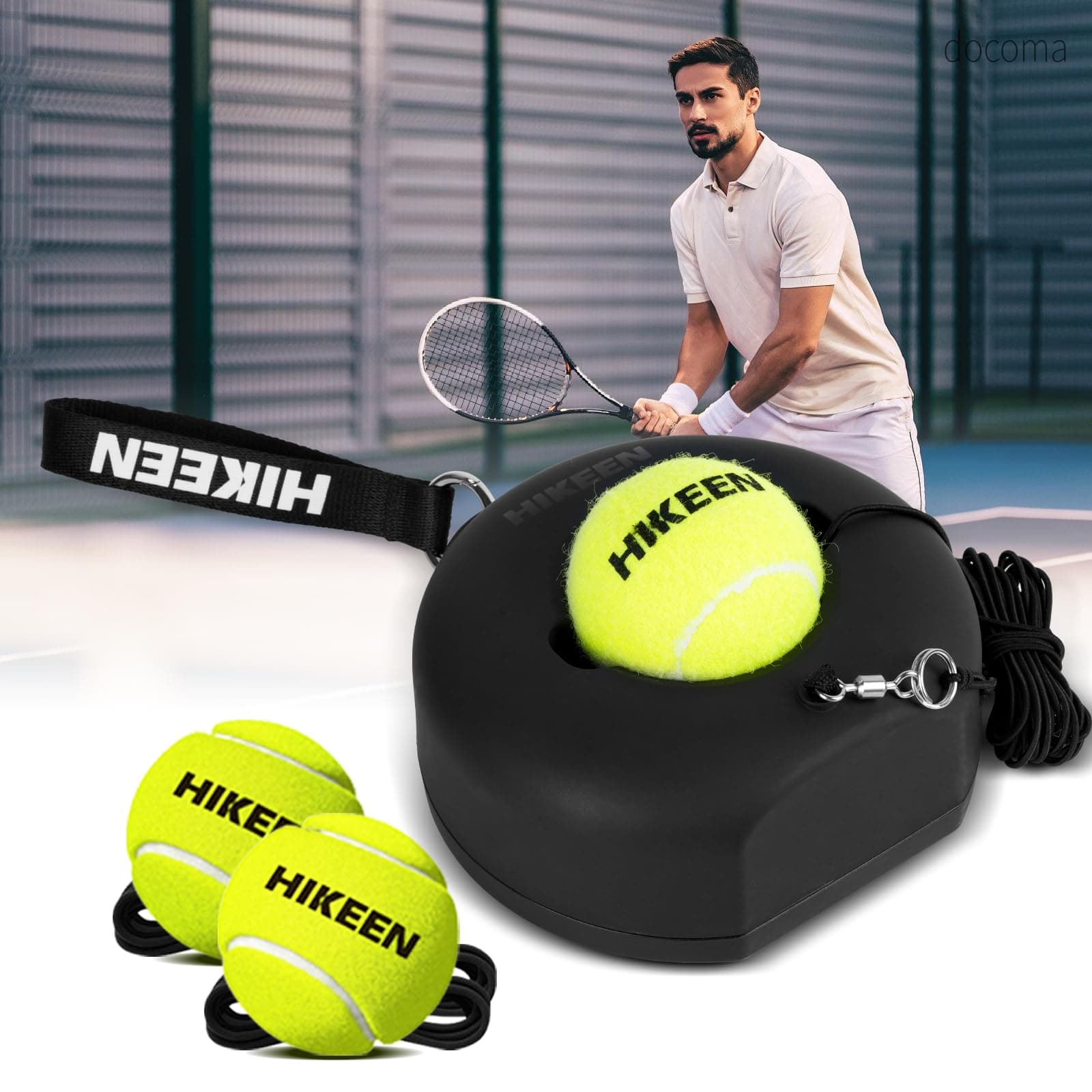 【送料無料】テニス 練習 テニスボール テニス テニス練習器具 テニスボール 硬式 プレミアムテニス練習 ポータブル・トレーニング 高弾性ストリング・ボール3個付き 成人用 子供に対応 初心者に対応