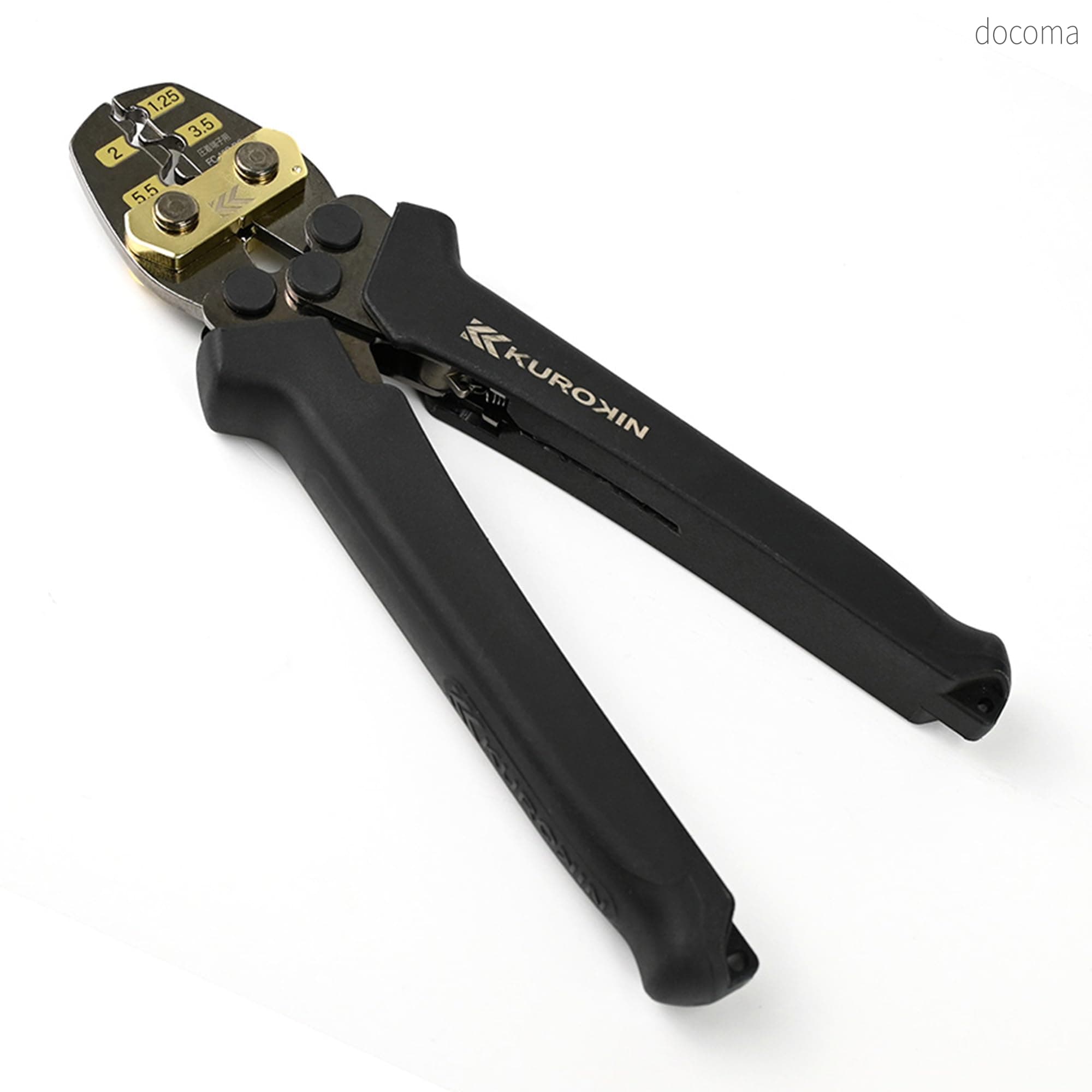 Rakuten - 【送料無料】圧着工具 黒金 裸端子・裸スリーブ用 1.25/2/3.5/5.5mm2 作業性向上 高耐久設計 FC-15S-BG