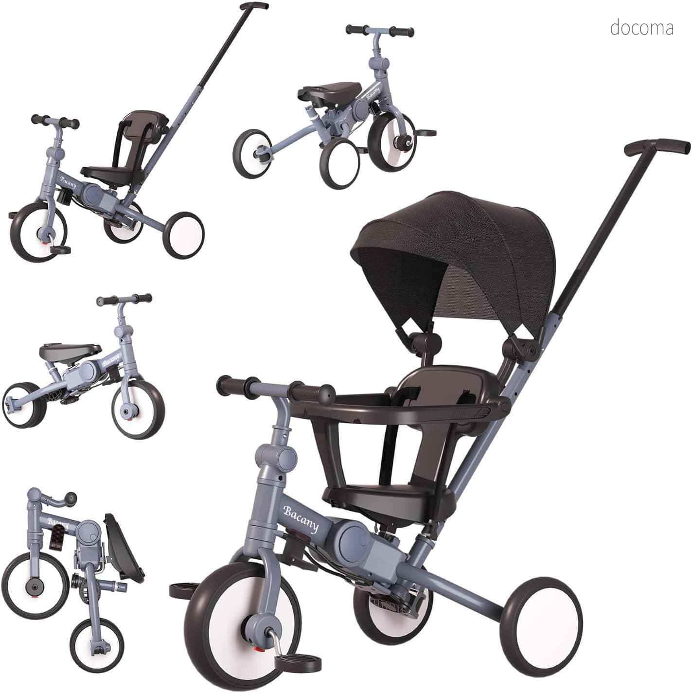 【送料無料】7in1 三輪車 ステップ付き 折りたたみ 手