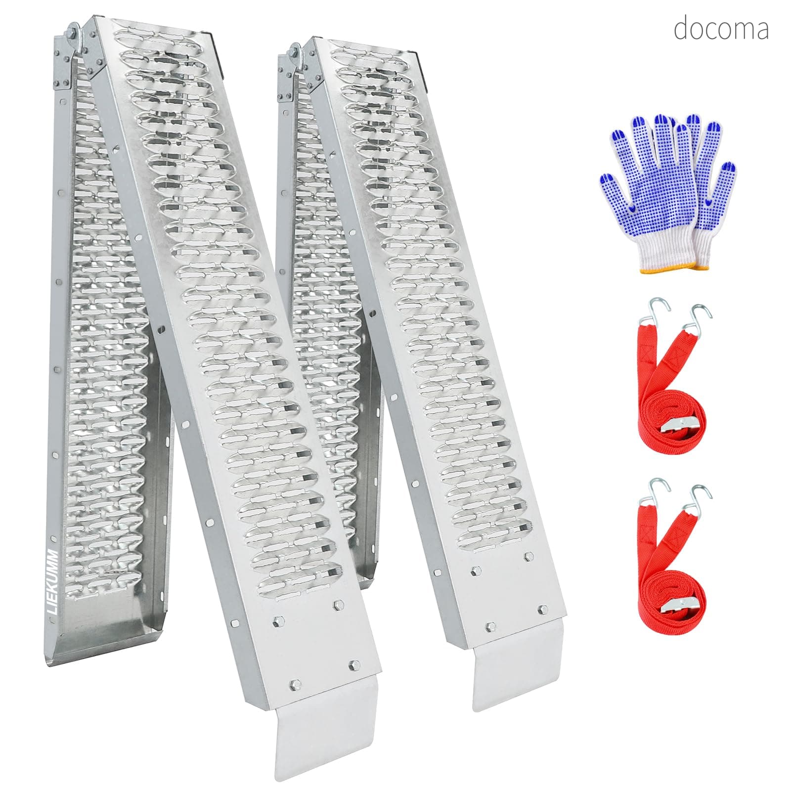 【送料無料】ラダーレール 2本 長さ210*幅22cm 耐荷重440kg スチール製 バイク ラダーレール 折りたたみ 滑り止め バイク スロープ除雪機 車載 軽トラ