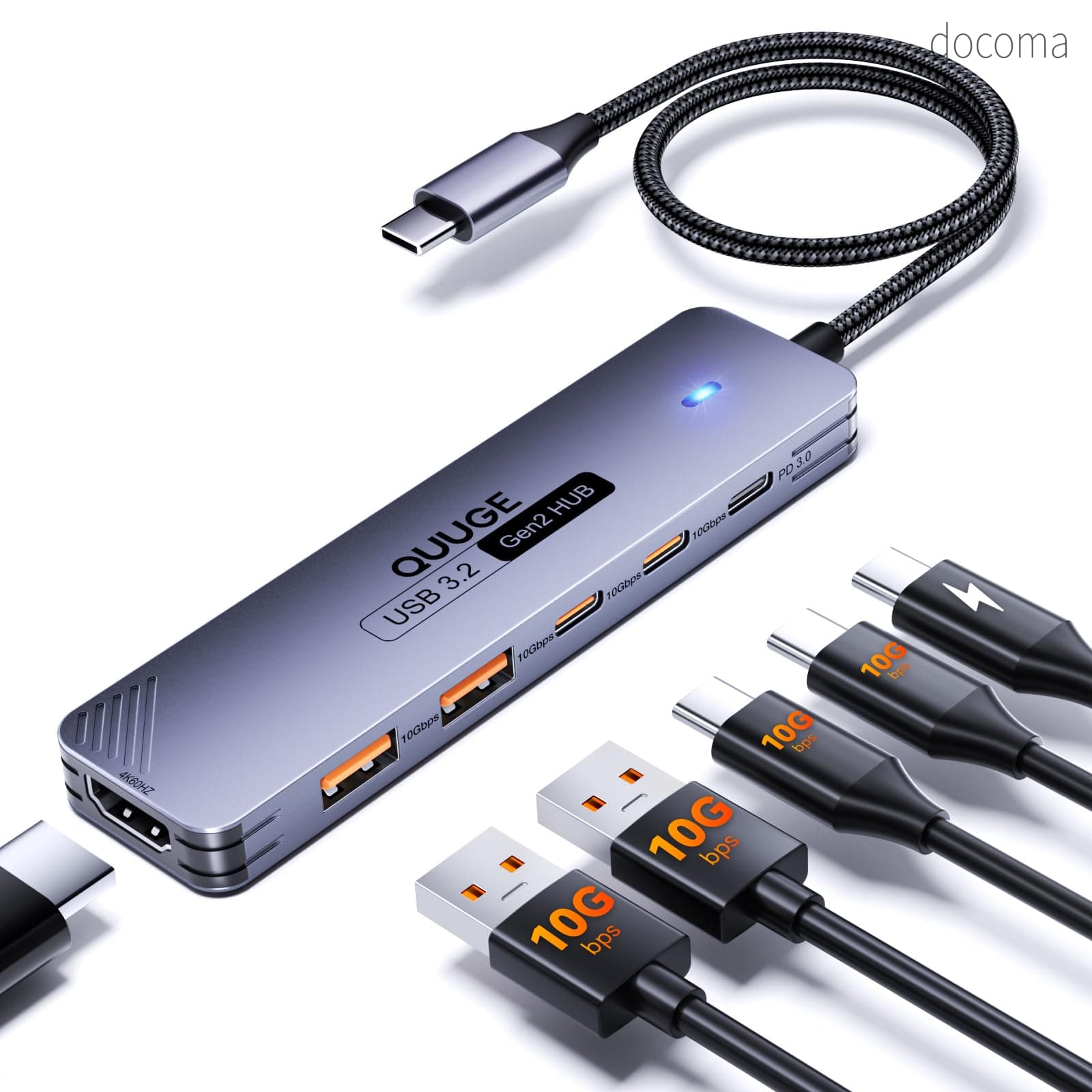 【送料無料】C ハブ HDMI 4K 60Hz PD100W対応 QUUGE 6 in 1 USB C 3.2 ハブ 10Gbps...